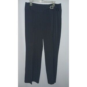 Oscar De La Renta Womens‎ 12 Black Trouser Dress Pants With Belt & Loops WS-005A